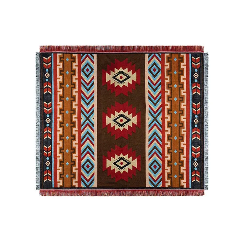 Outdoor Camping Southwest Design Rugs Blankets InPicnic BlanketDecorative Bed  Plaid Sofa Mats Travel Rug Tassels Linen