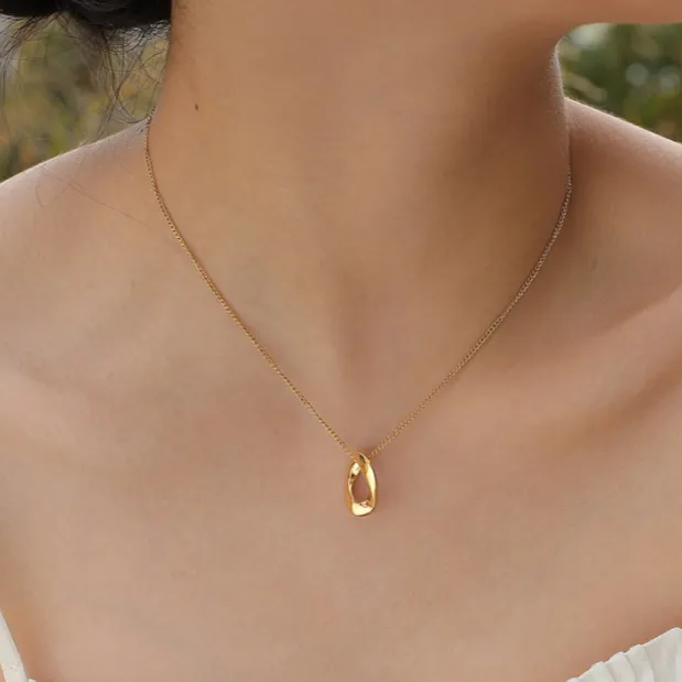 Oval Mobius Gold Filled Necklace