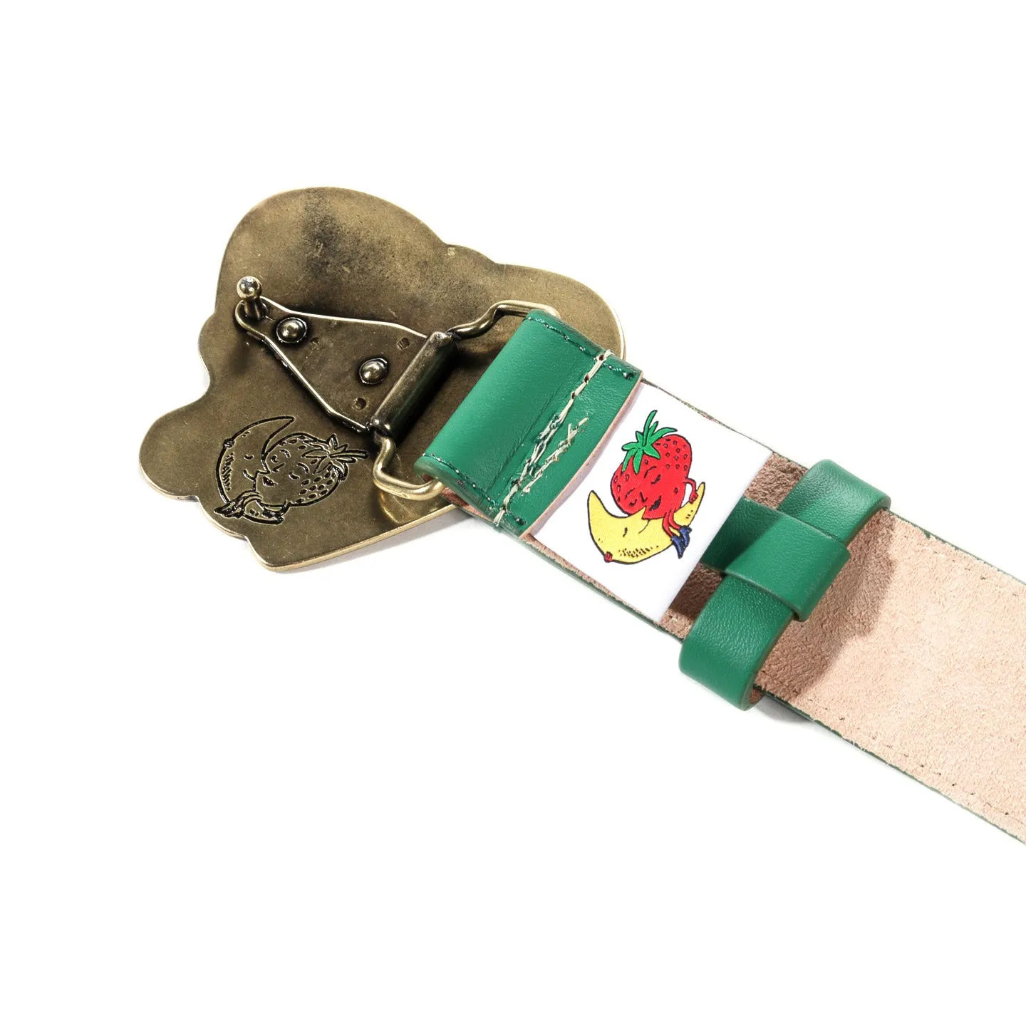 SKY HIGH FARM WORKWEAR SNAKE HEART BELT GREEN LEATHER