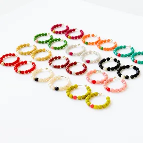 Small Colorful Gold Filled Hoops with Beads