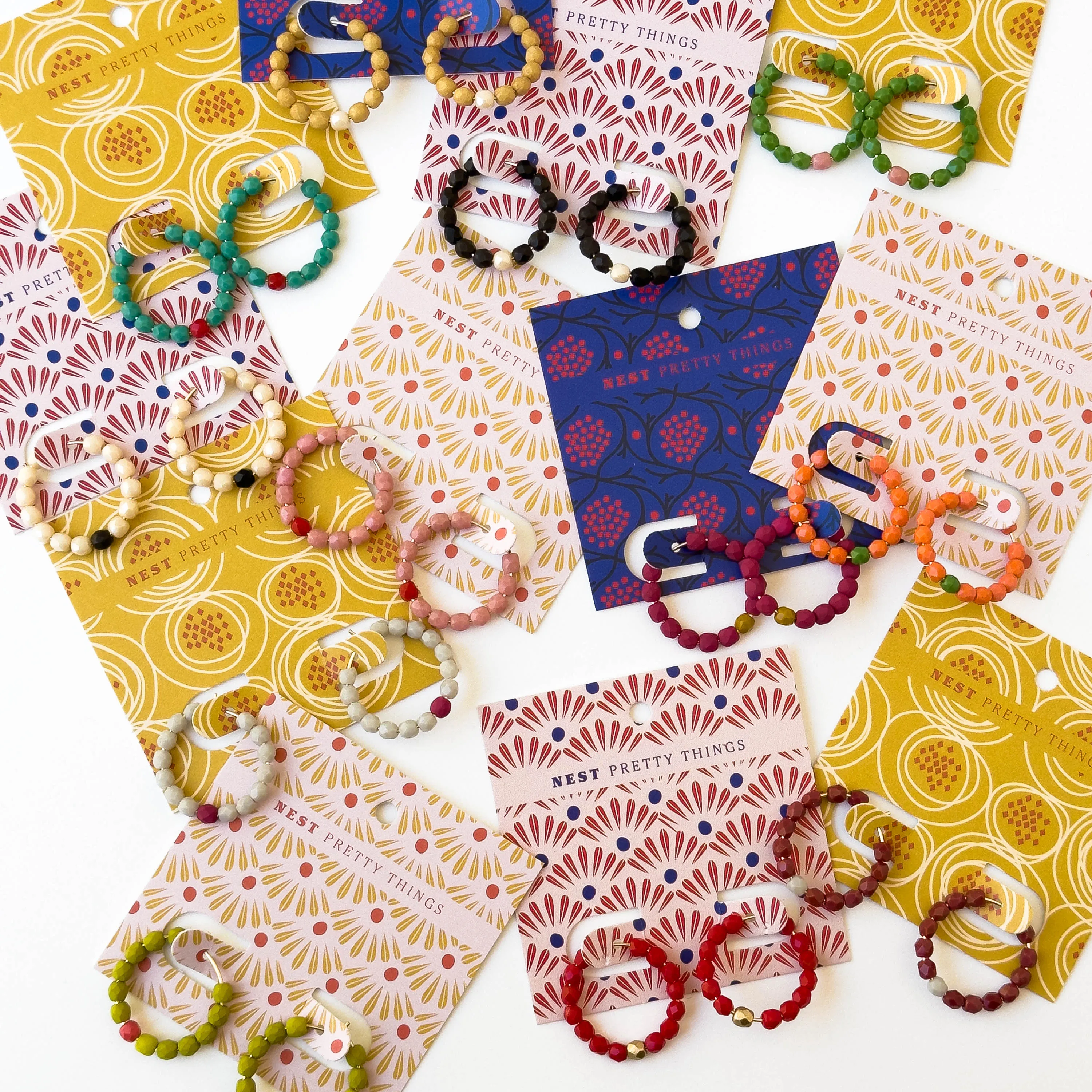 Small Colorful Gold Filled Hoops with Beads