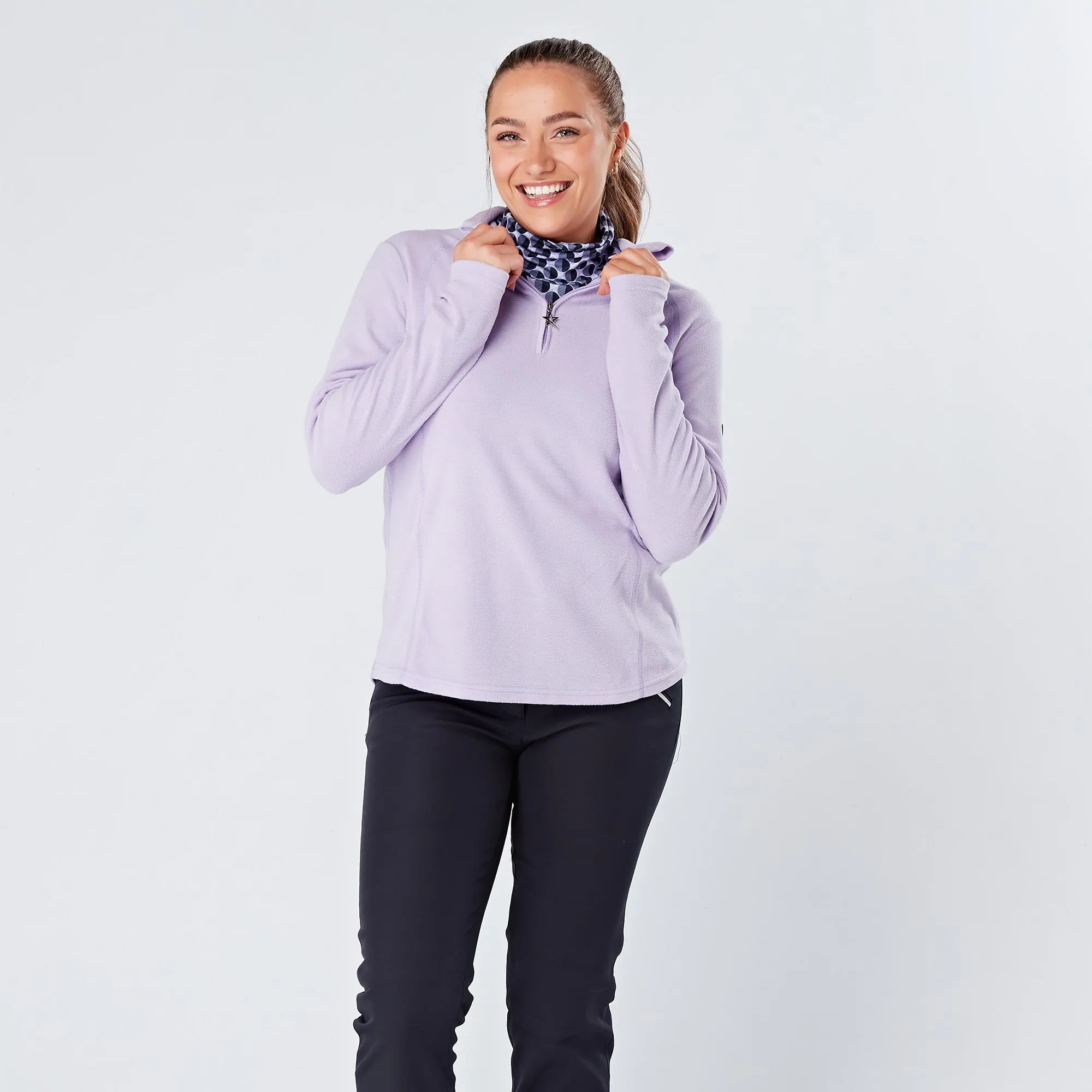 Swing Out Sister Julia Fleece Ladies Golf Base Layer Digital Lavender