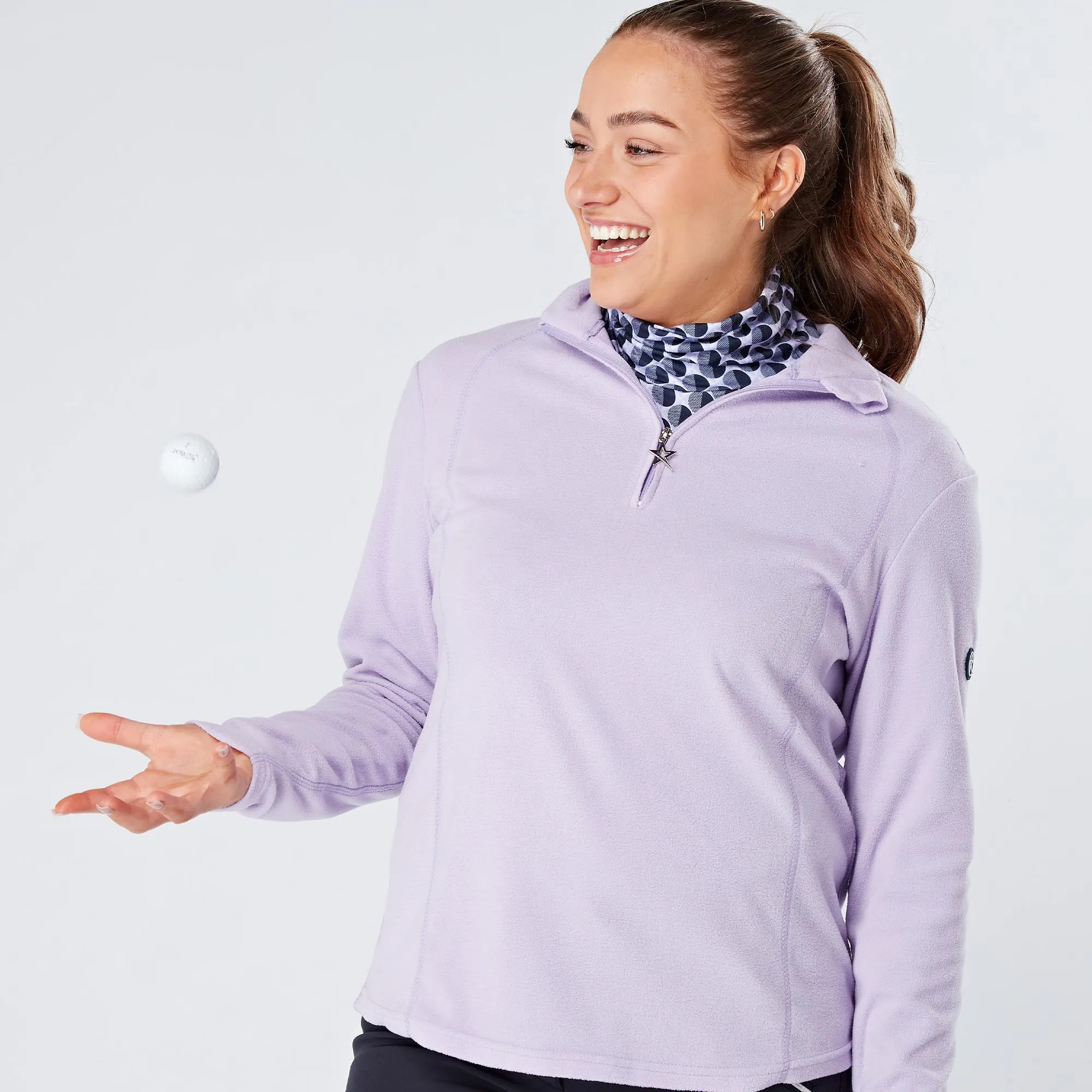 Swing Out Sister Julia Fleece Ladies Golf Base Layer Digital Lavender