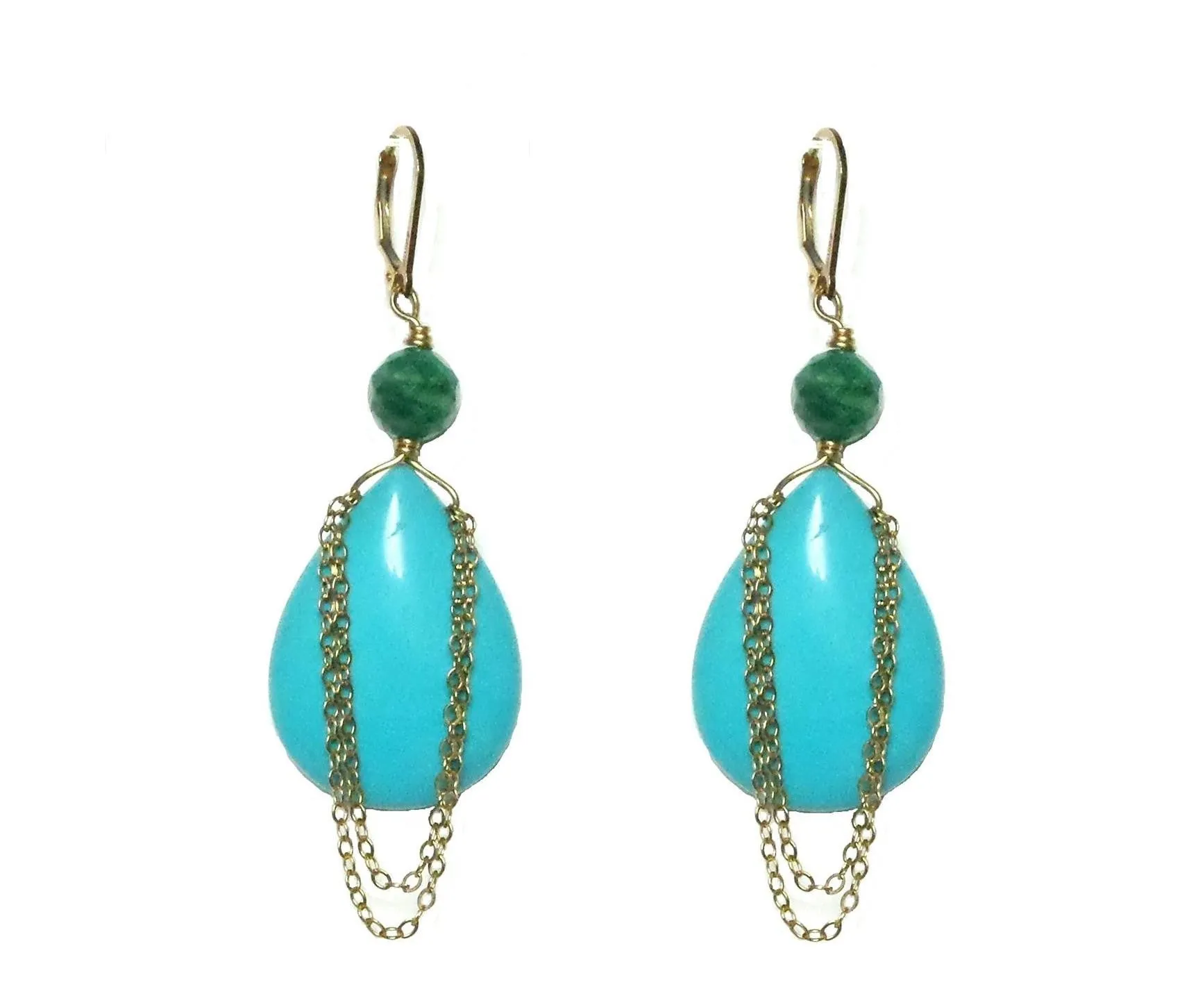 Turquoise Chain Drop Earrings