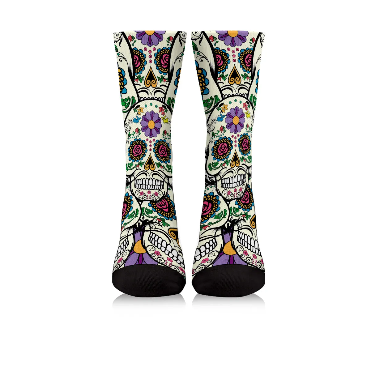 Violet Sugar Skull Crew Socks