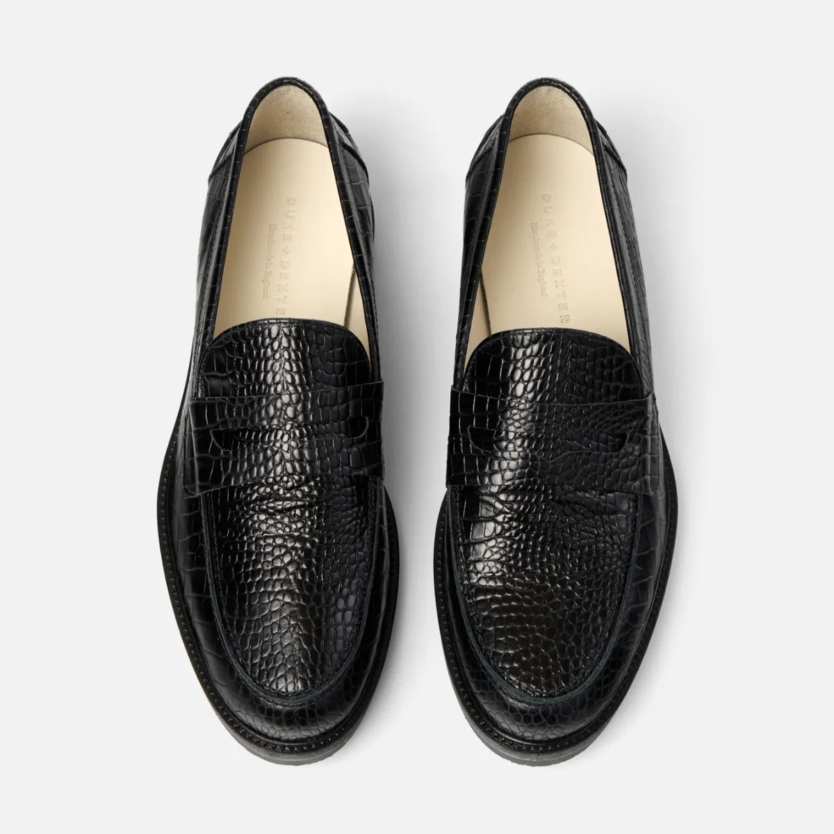 Wilde Black Croc Penny Loafer - Men's