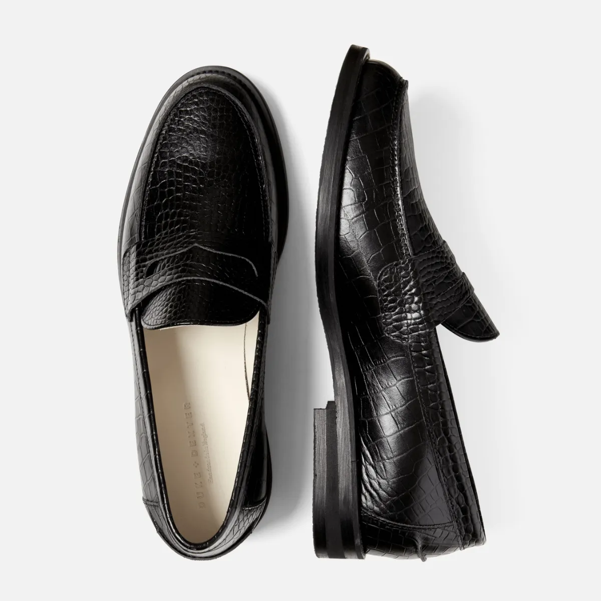 Wilde Black Croc Penny Loafer - Men's