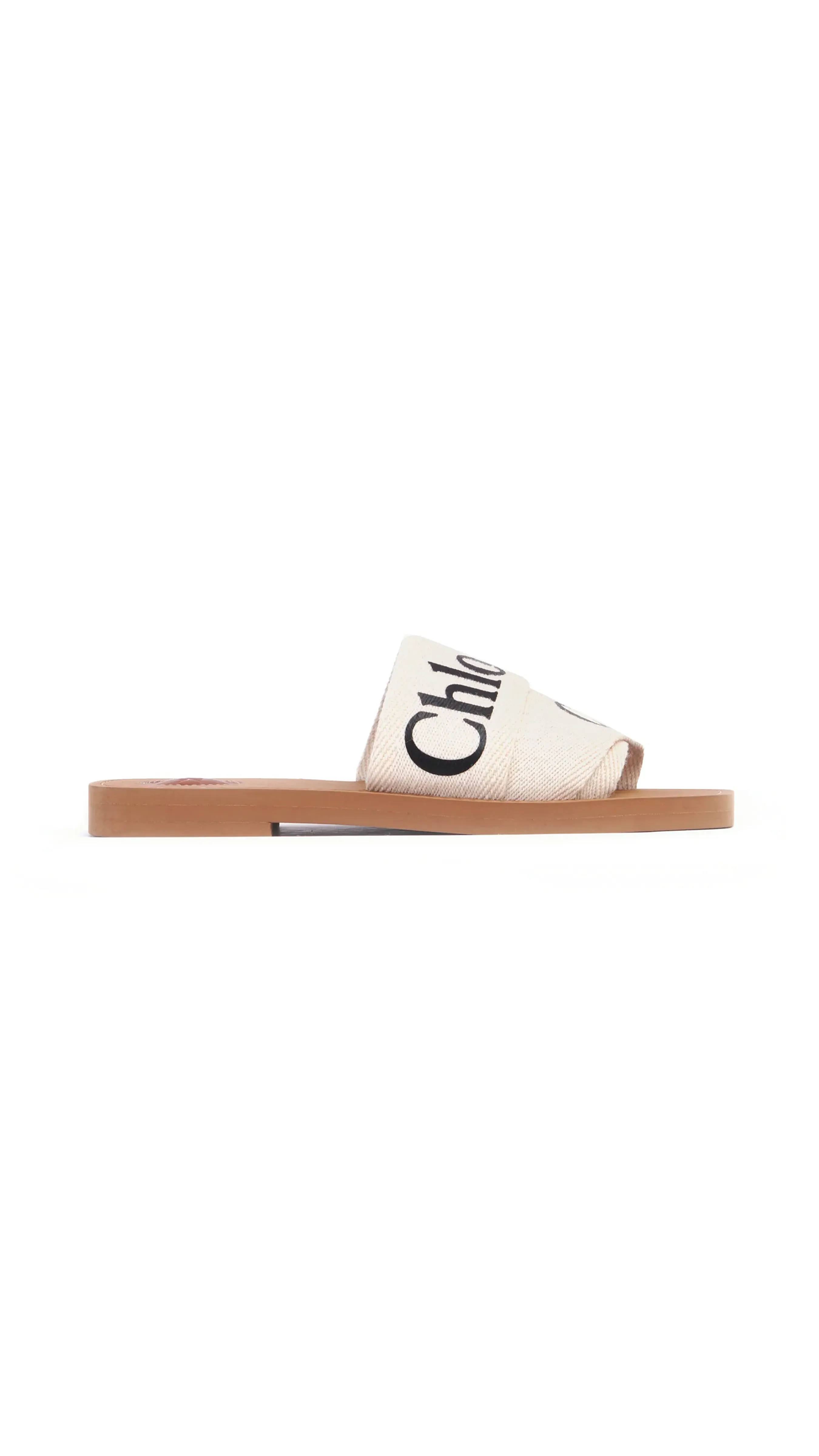 Woody Flat Mule - Linen White